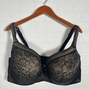 Cacique Modern Lace Covered Lightly Lined Balcónette Bra size 46DDD